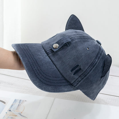 Gorra de béisbol con gafas de sol estilo piloto con orejas de gato 