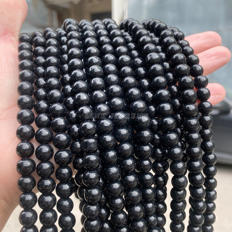 Imitation black agate glass beads loose beads