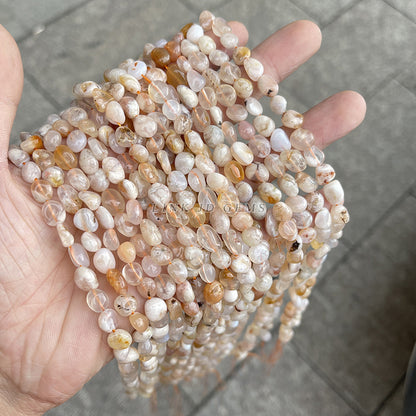 6-8Mm natural cherry blossom agate beads loose beads