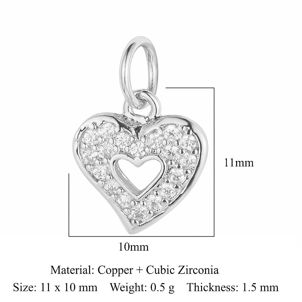 Copper zircon love pendant.