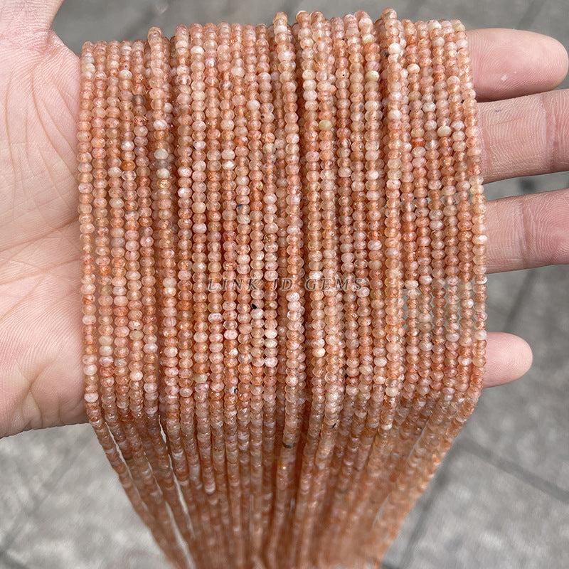 2 * 3Mm natural golden sunstone cut abacus beads