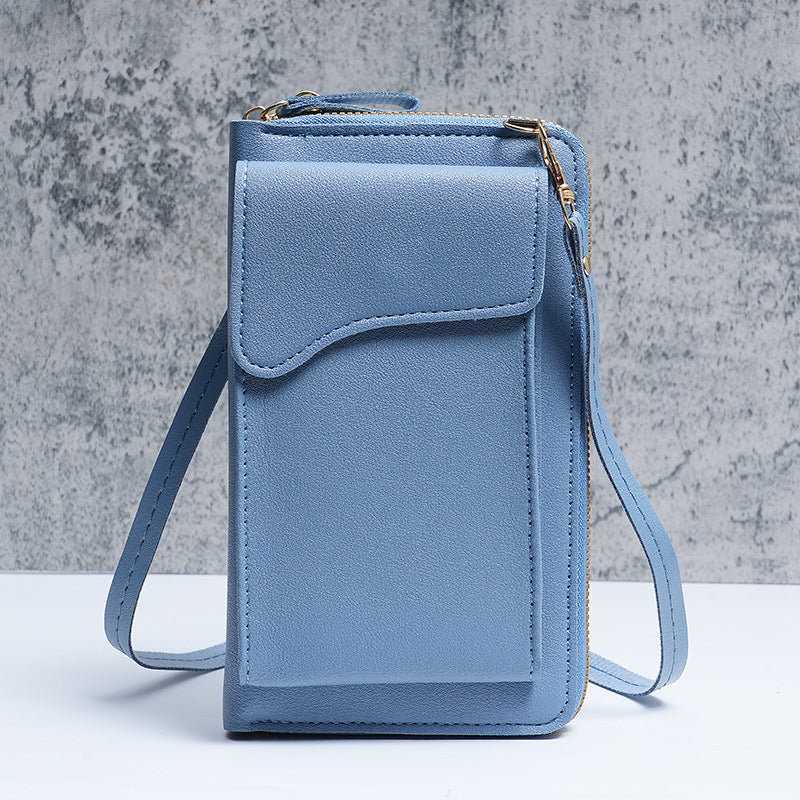 Long wallet, solid color mobile phone bag.