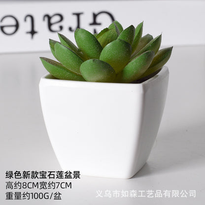 Simulation of succulent plastic bonsai artificial flowers combination