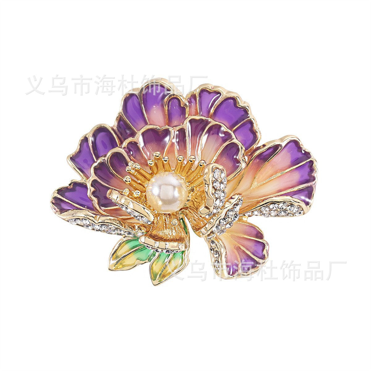 Pearl Peony National Style Brooch