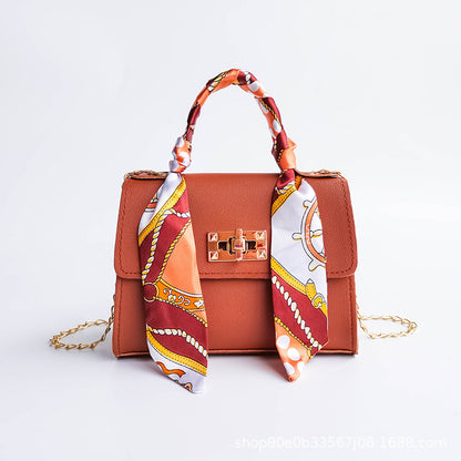 Silk scarf portable small square bag