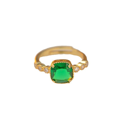 Real gold electroplated zircon ring.