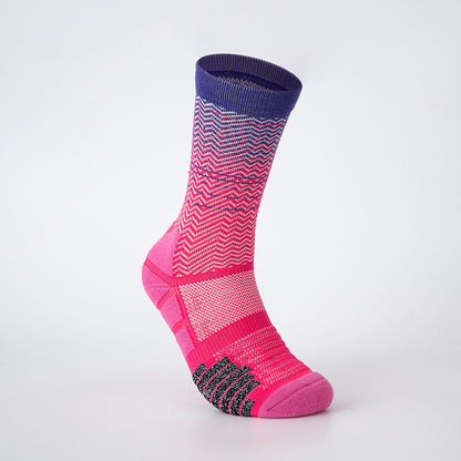 Mid-Length Basketball Socks Thick Gradient Color