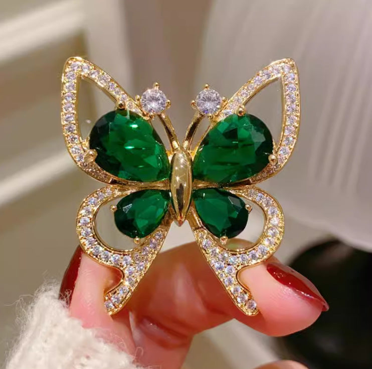 Grandmother Green Butterfly Brooch