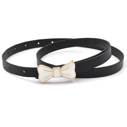 Bow Board Buckle Belt Ladies Patent Leather