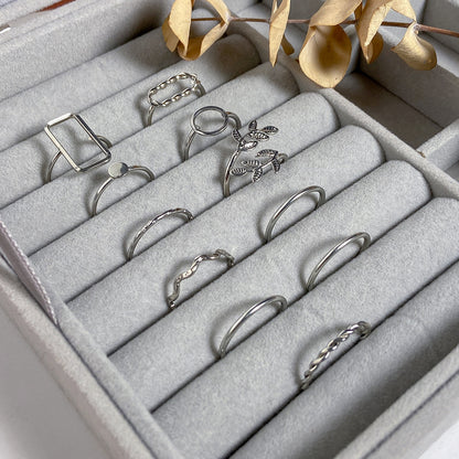 Metal Line Ring Set