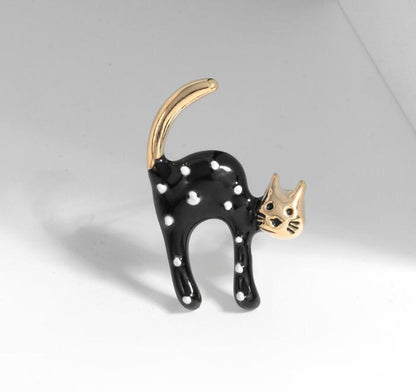 Dripping Polka Dot Cat Brooch