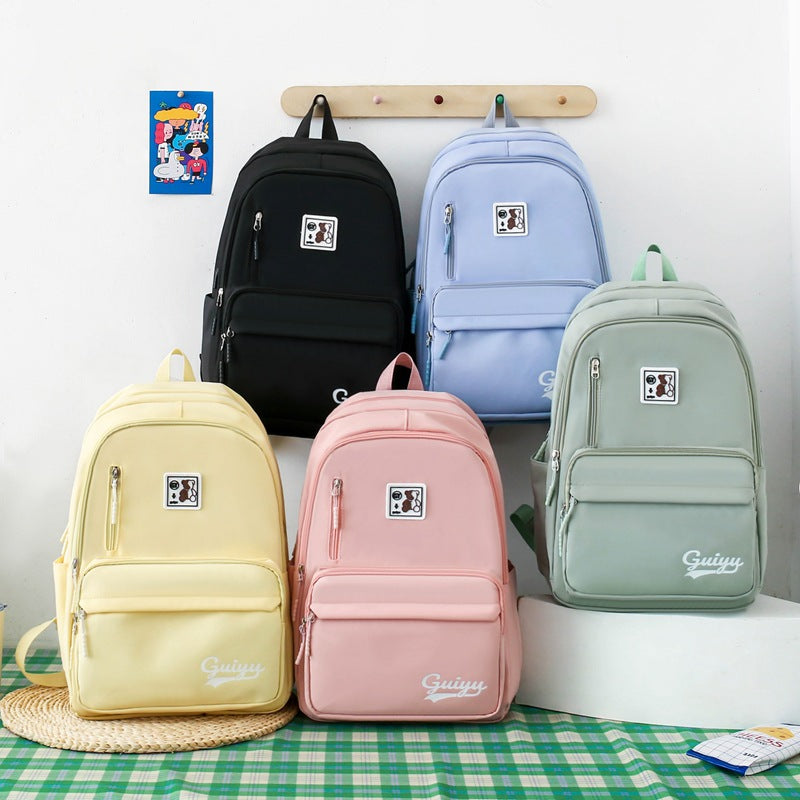 New solid color large capacity backpack