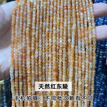 2Mm natural crystal cut sugar cube loose beads