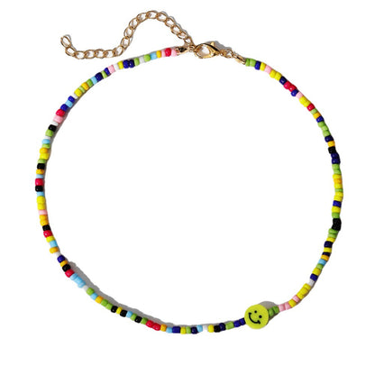 Colorful Rice Bead Bohemian Short Necklace