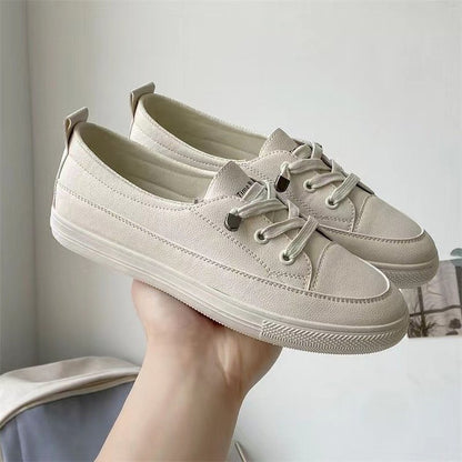 Classic elastic white shoes