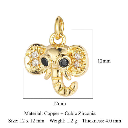 Dragonfly Elephant Dinosaur Copper Zircon Pendant