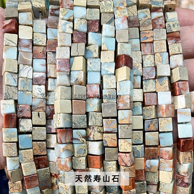 6Mm square loose bead crystal jade