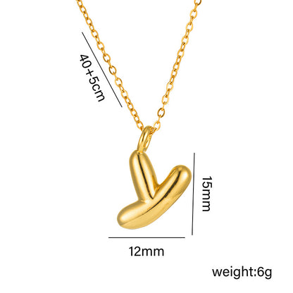 18K Gold Plated Initial Letter Pendant Necklace