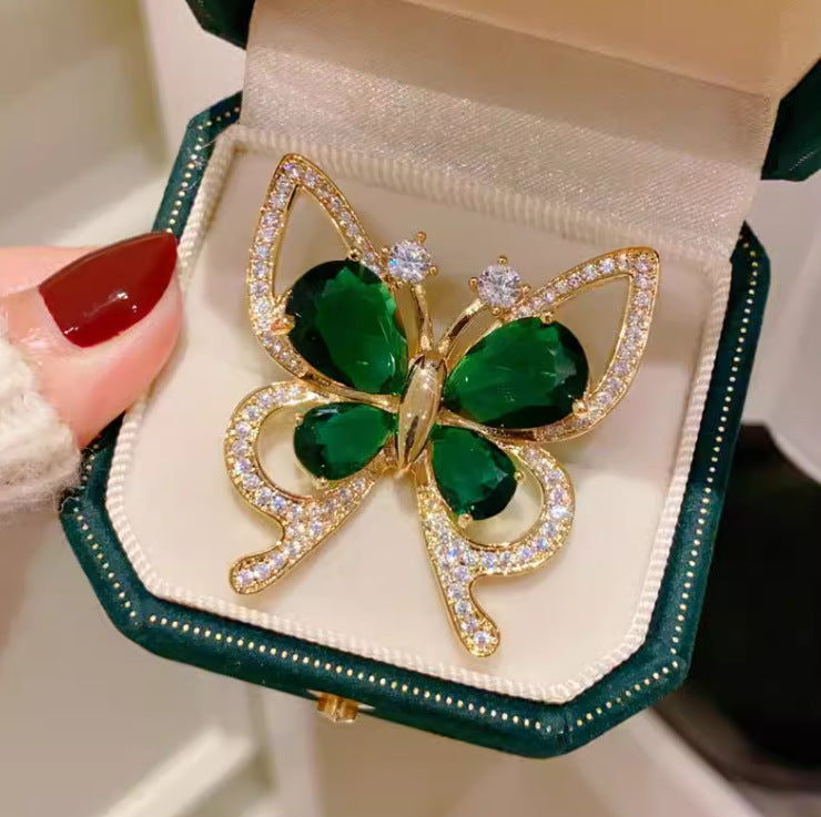 Grandmother Green Butterfly Brooch