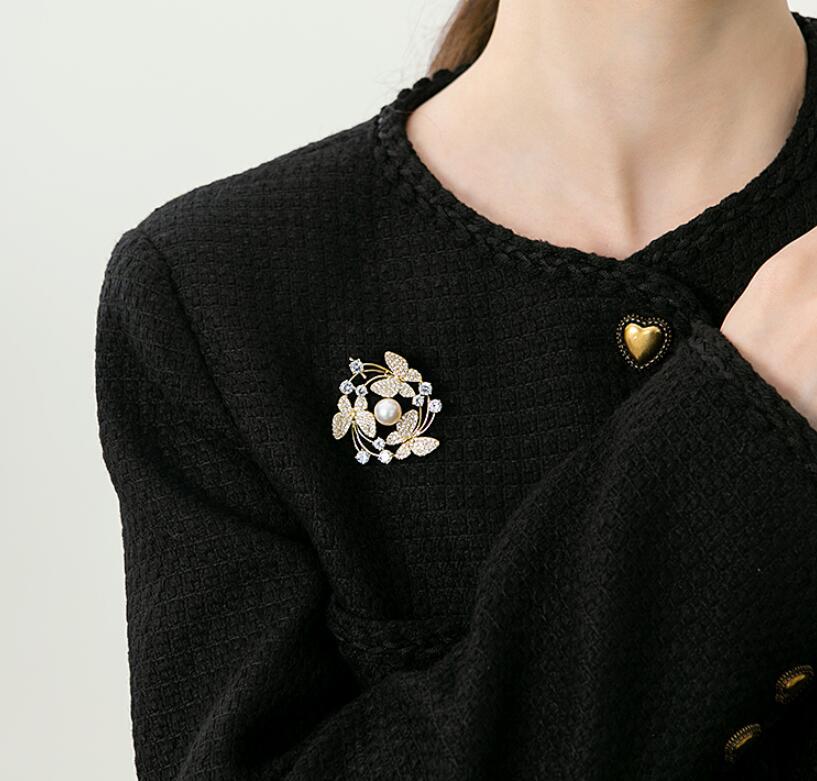 Butterfly Pearl Sweater Brooch