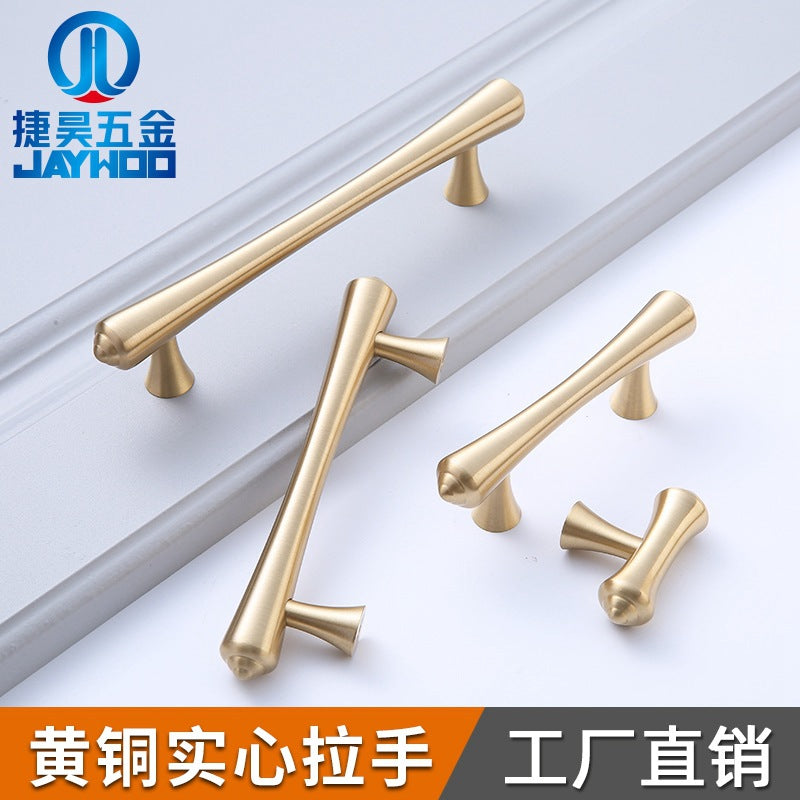 Single hole wardrobe brass handle