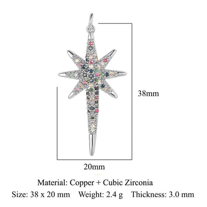 Copper zircon star rainbow pendant.