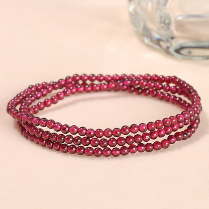 2-4Mm Natural Garnet Crystal Multi-Circle Bracelet