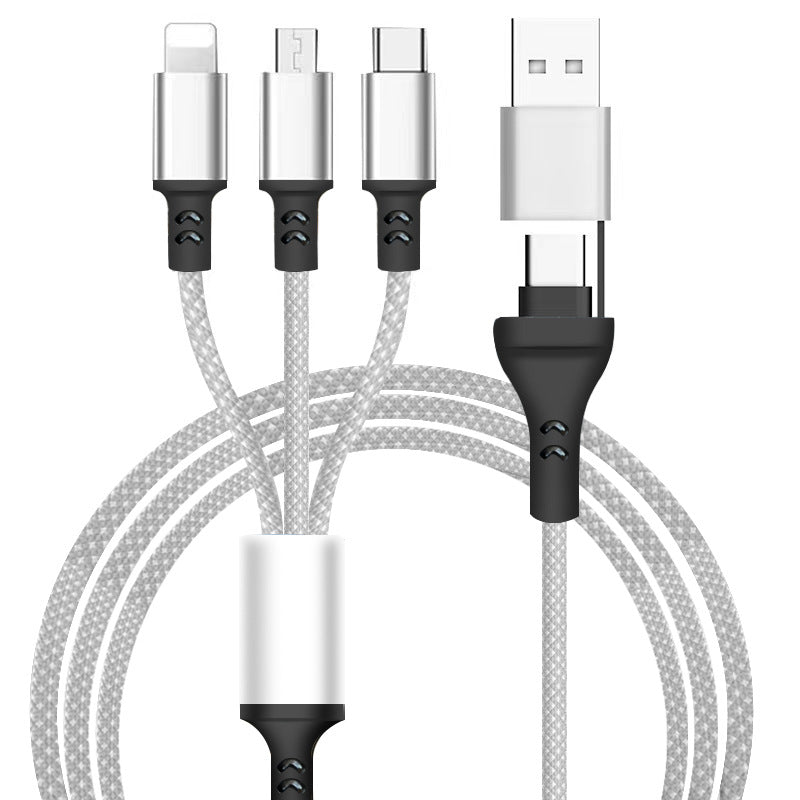 PD fast charging 6 in 1 data cable 100w