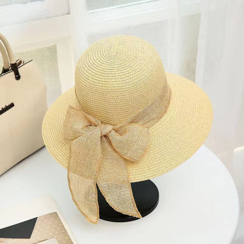 Sun Hat Women UV Face Protection Travel Versatile Beach Wide Brim Straw Fisherman