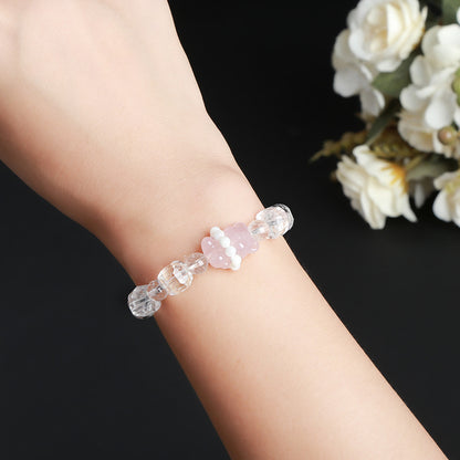 Pulsera de terrón de azúcar de cristal blanco natural. 