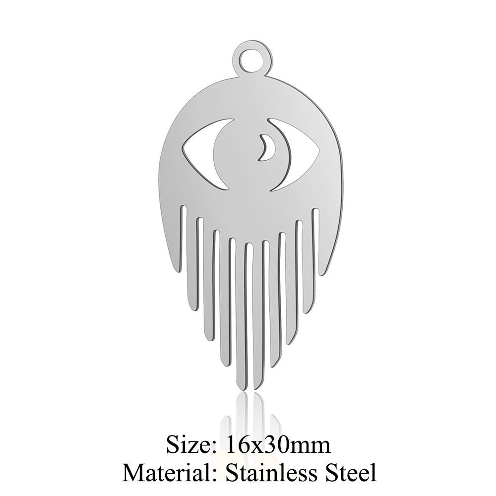 5 pcs/bag eye palm titanium steel pendant fashion