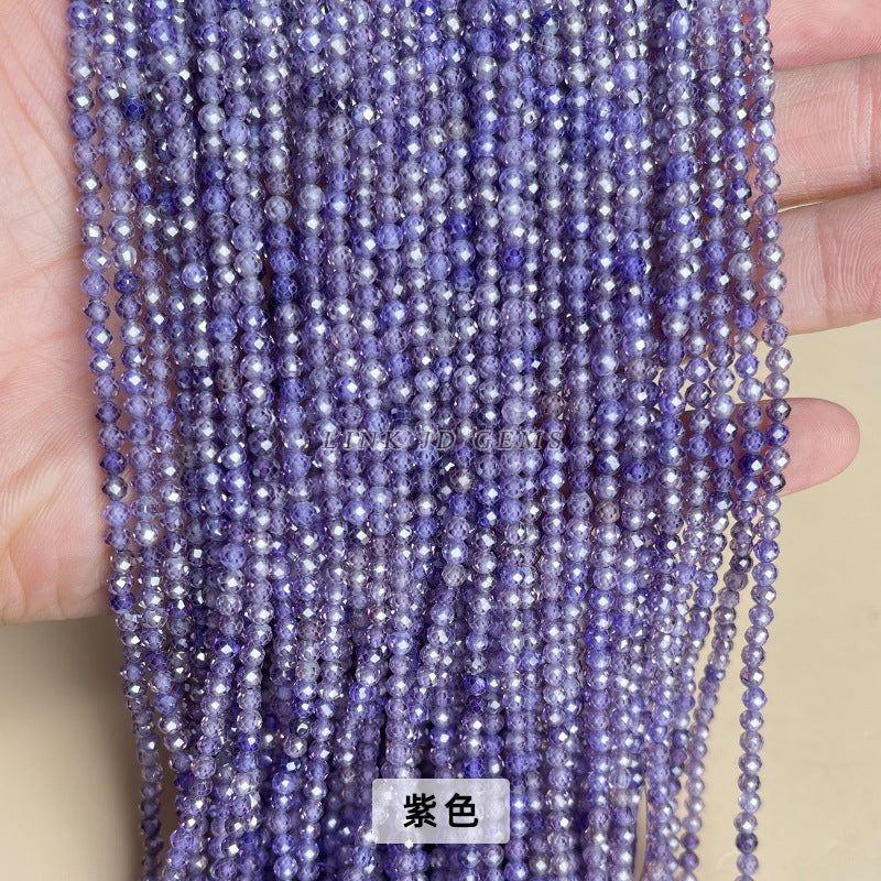 Slice zircon loose beads beads round beads