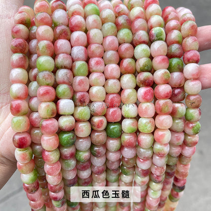 8/10Mm natural green Dongling jade loose beads