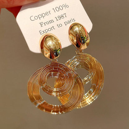 Metal circle earrings exaggerated wind