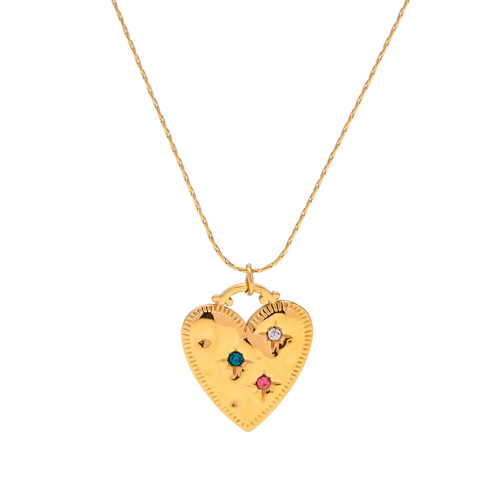 Colored Diamond Heart Pendant Necklace