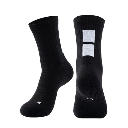 Adult Mid-Calf Gradient Basketball Socks Thick Sports Socks