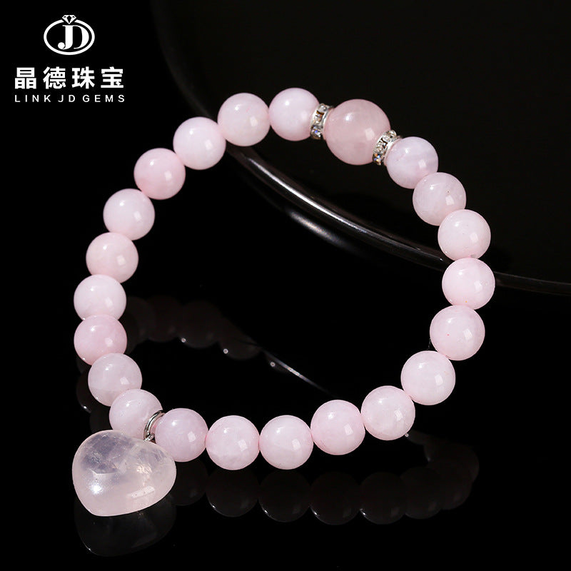 Natural powder crystal love pendant bracelet