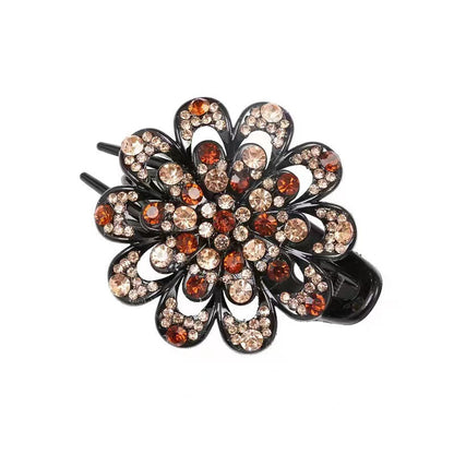 Rhinestone large flower three-tooth duck bill clip hair accessories