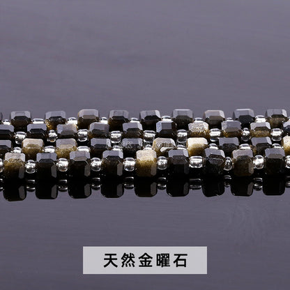 6/8Mm crystal agate jade cube loose beads