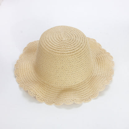 Adjustable Kids Wave Straw Hat Sun Protection Hat Blank