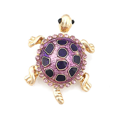 Crystal Rhinestone Turtle Brooch