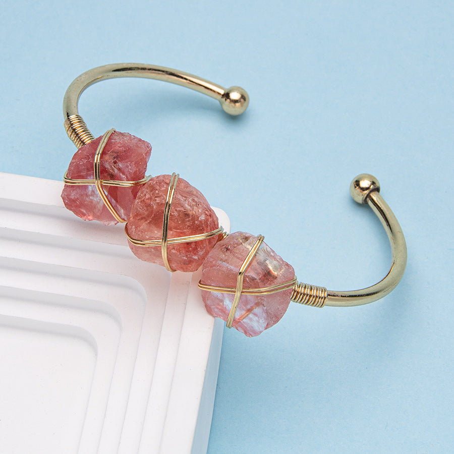 Copper Amethyst Rose Quartz Bracelet