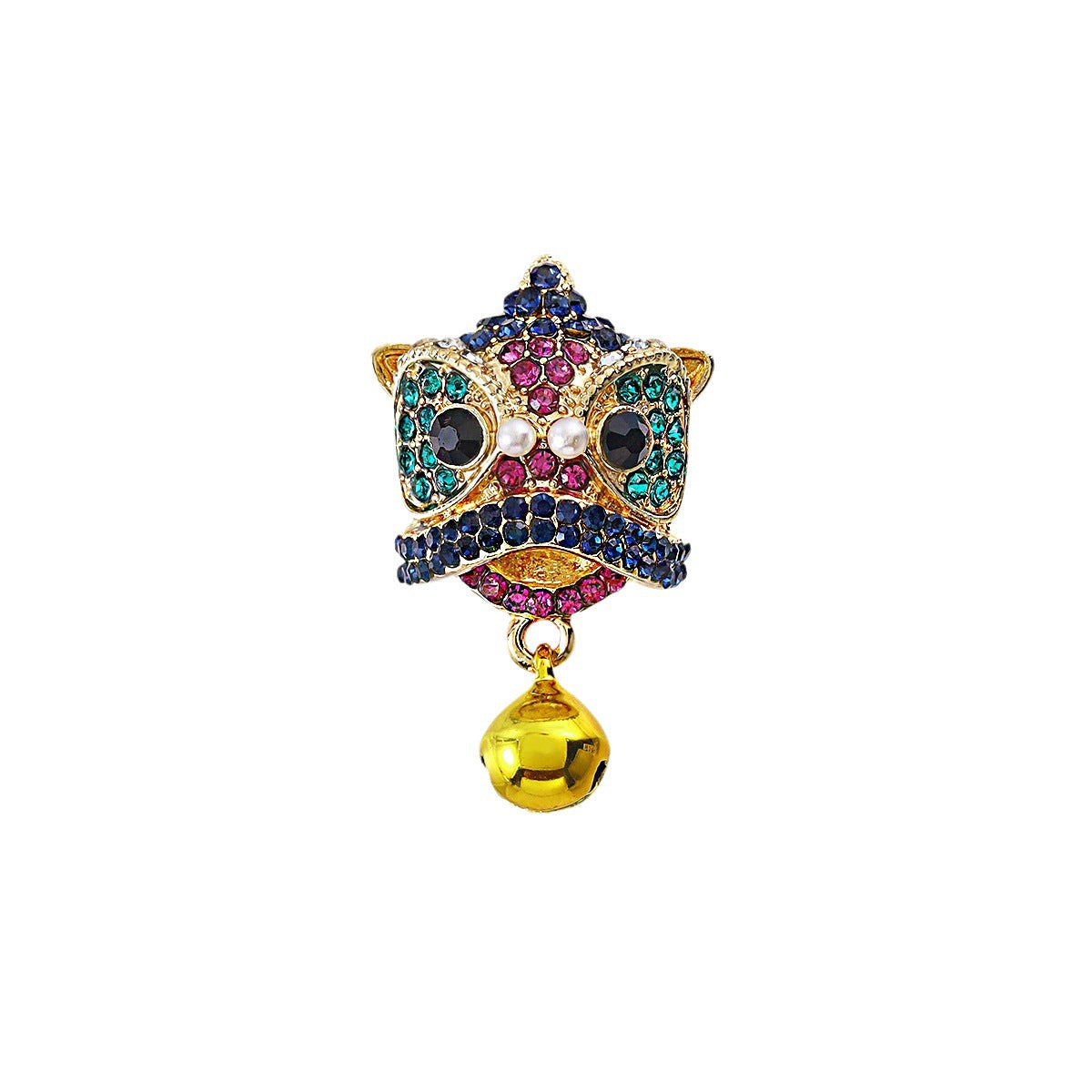 Chinese style lion bell brooch