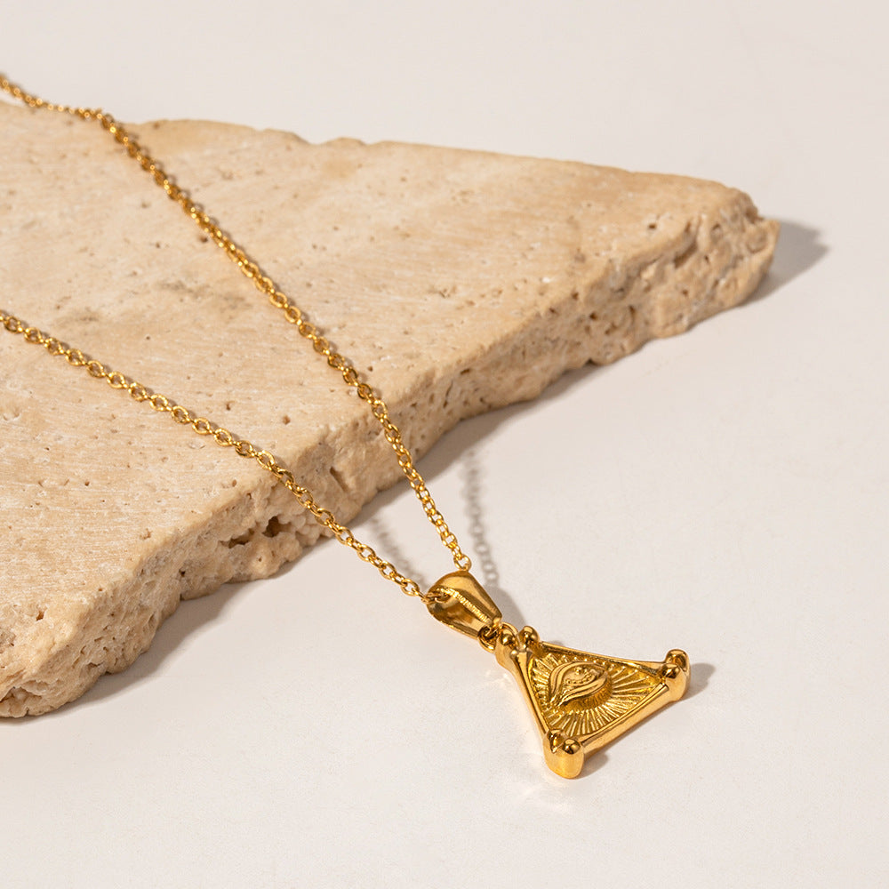 Triangle Evil Eye Pendant Necklace