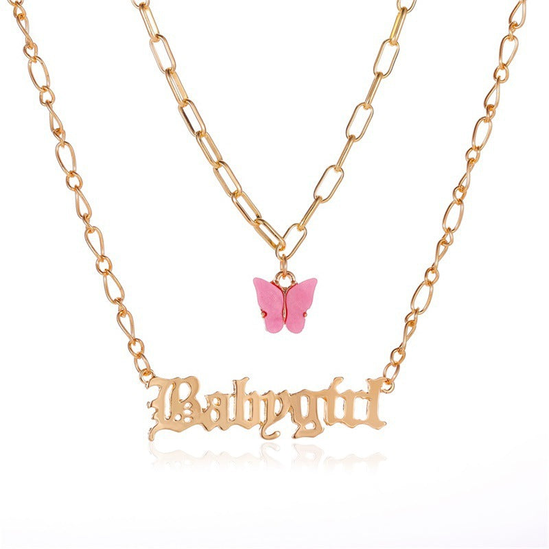 Butterfly necklace Su choker versatile neck jewelry