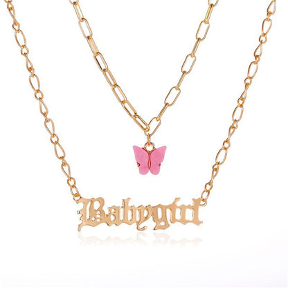 Butterfly necklace Su choker versatile neck jewelry