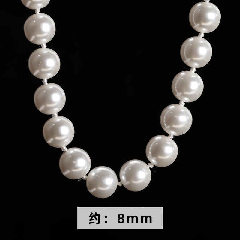 High imitation bead pearl round bead necklace