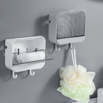 Wall-Mounted Double-Layer Soap Dish, No Drilling Required