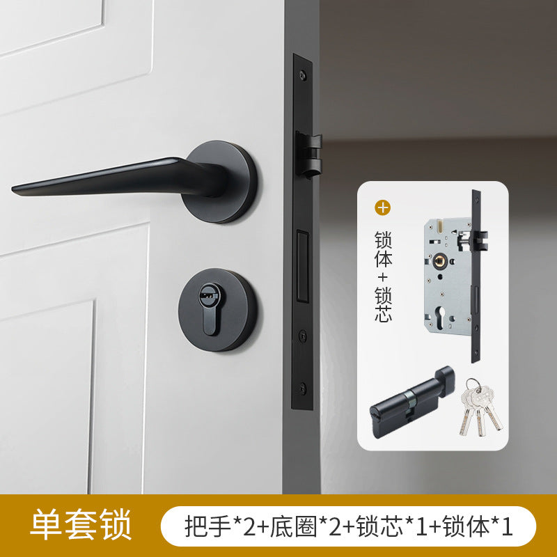 Gold black brass door lock