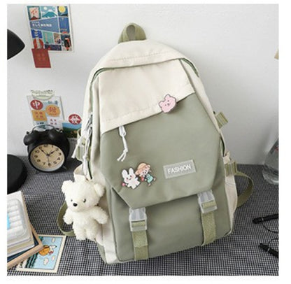 Casual tooling style double shoulder schoolbag